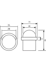 Resim Doğanlar Kapı Stoperi Oval Ø28 x H35 mm 