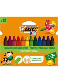 Resim Bic Kids Plastidecor Üçgen Pastel Boya 12'li 