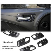 Resim Hightower 2015-2021 Dodge Charger/300 İçin 5'li Siyah Karbon Fiber Kapı İçi Kulp Koruyucu Seti 