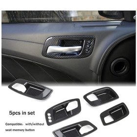 Resim Hightower 2015-2021 Dodge Charger/300 İçin 5'li Siyah Karbon Fiber Kapı İçi Kulp Koruyucu Seti 