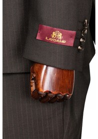 Resim İlayda Emir Luxury, İtalyan Kesim, Slim Fit, Kruvaze, Çizgili, Erkek Takım Elbise Kahverengi 
