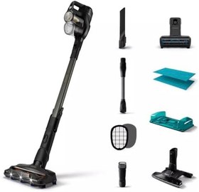 Resim PHILIPS XC8349/01 Aqua Plus Kablosuz Şarjlı Dik Süpürge, 80 Dakika Kullanım Süresi, Islak ve Kuru Kullanım 
