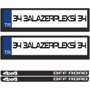 Resim 3A Lazerpleksi 4*4 Off Road Logolu Plakalık 