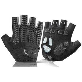 Resim Rockbros S169B Outdoor Spor Yarım Parmak Bisiklet Eldiveni 