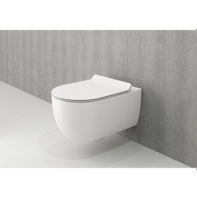Resim Bocchi 1416-002-0128 V-Tondo Rımless Klozet ve Kapak M Beyaz 