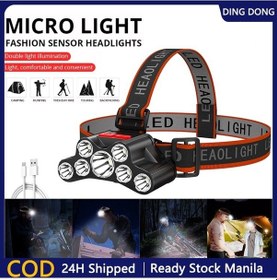 Resim Soulader Usb Şarj Edilebilir Kafa Feneri, 7 Led Süper Parlak Işık, Su Geçirmez Tasarım, 4 Farklı Aydınlatma Modu, Kamp Ve Acil Durumlar İçin Pratik El Feneri Siyah 