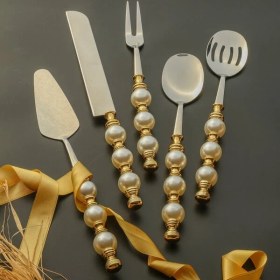 Resim Akdeniz Home Royking Sedefli 5 Parça Servis Seti Gold – Sofraların Işıltılı Başyapıtı! 