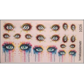 Resim Mavi Göz Tırnak Sticker Tırnak Dövme Nail Art Tırnak Tatto 1026 