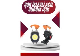 Resim 7 Modlu Mini LED Lamba Anahtarlık USB Şarjlı Kamp Için Taşınabilir 