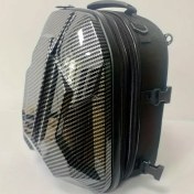 Resim 1 adet Karbon Fiber Motosiklet Kuyruk Çantası, Motosiklet Sırt Çantası Kask Çantası Motosiklet Bisiklet Motosiklet Aksesuarları için 