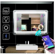 Resim GLOBAL LED MIRROR 80x100 Cm Bluetoothlu Makyaj Aynalı Dokunmatik Tuşlu Buğulanmayan Ledli Ayna Banyo Aynası 