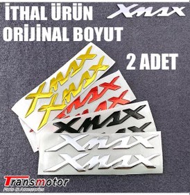 Resim Xmax Metalik Damla Logo Amblem Seti Ithal Lli Gümüş 