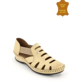 Resim Venüs 18791395 Hakiki Deri Anatomik Kadın Sandalet Bej Ç Bej 