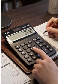 Resim Hesap Makinesi Siyah 12.5x17 Cm 1 Adet Csl Cs-55s 12 Haneli Orta Boy Okul Ofis Büro Masaüstü Hesap Makinası 