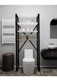 Resim Klozet Üstü Düzenleyici Banyo Raf Beyaz 