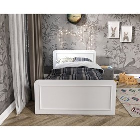 Resim Snow Tek Kişilik Country Tarzı MDF Karyola - 100cm x 200cm 