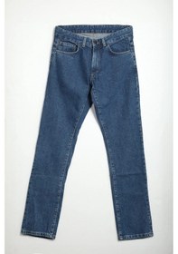 Resim Erkek Regular Fit Normal Kesim %100 Pamuk Koyu Mavi Jean Pantolon Koyu Mavi 
