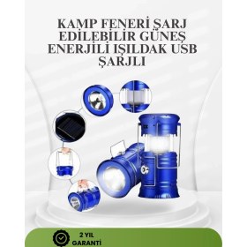 Resim Zero Land Sptrns Güneş Enerjili Katlanabilir Kızaklı Kamp Feneri – USB Şarjlı, Çok Yönlü ve Dalı Tasarım 