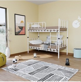 Resim Teknor Argimo Zambak Genç Çocuk Yatak Odası Beyaz Metal Ranza Ve Karyola 