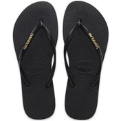 Resim Havaianas 4119875 Slim Logo Metallic Parmak Arası Siyah Kadın Terlik Haki 