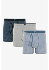Resim Erkek Pamuklu Comfort 3lü Çok Renkli Boxer Külot Renkli10 