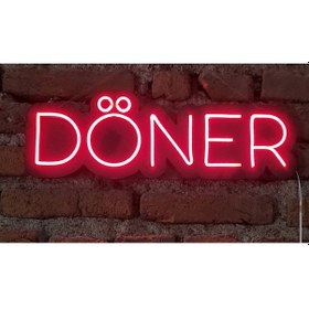 Resim Döner Neon Ledli Duvar Aydınlatması Siyah 