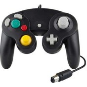 Resim Wii Ürün Titreşimli Çift Siyah Rengi: Oyun Nokta Nintendo Ngc Kontrol Kablolu İçin Denetleyicisi, Cihazı Adet 2 / Paket 