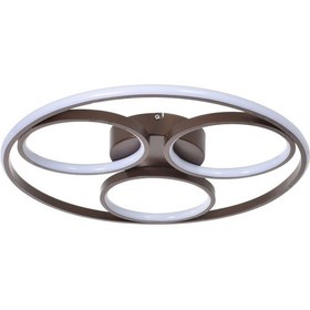 Resim Berlin Modern Tasarım Yatak Odası - Salon - Mutfak Kahverengi Renk Beyaz Ledli 4 Lü Led Avize Kahverengi 