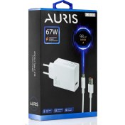 Resim 67 Watt Hızlı Şarj Aleti Type C Kablo + USB Şarj Başlığı Yüksek Hızlı Şarj Göstergesi Çıkaran 67W Saliseli 