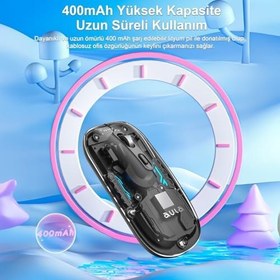 Resim Aula AM210 Dual Mode Bluetooth ve Kablosuz 1600DPI RGB Şeffaf Şarjlı Mouse 