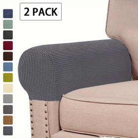 Resim Koltuk için 2 Paket Klasik Esnek Kadife Kol Dayama Kılıfı, Uyumlu Elastik Bant Kılıfı Tutma, Yıkanabilir Polyester Spandex Mobilya Koruyucu Koltuk, Koltuk, Kanepe - Birden Fazla Kanepe Türüne Uygun 