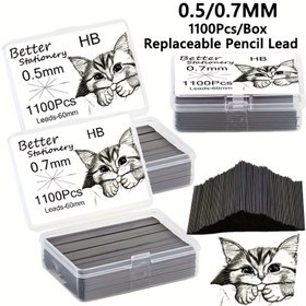 Resim 1100 adet Yaratıcı Kedi Desenli Mekanik Kalem Dolguları - 0.5/0.7mm Büyük Kapasite, Hb Sertliği, Ofis, Çizim, Çizim Aksesuarları, Kedi Severi Hediyeleri, Çizim Malzemeleri, Eğlenceli Tasarım, Dayanıklı Dolgular 