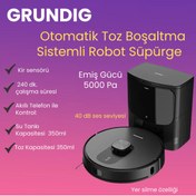 Resim Grundig Otomatik Toz Boşaltma Sistemli Robot Süpürge Siyah 