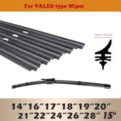 Resim 1 adet Araba Araç Ekleme Yumuşak Doğal Kauçuk Şeritler (Dolum) Valeo Tipi Silecek Bıçağı için 35.56cm38.1cm40.64cm43.18cm45.72cm48.26cm50.8cm53.34cm55.88cm60.96cm66.04cm71.12cm, Değiştirme için, Fairweather için, Vail için 