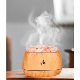 Resim Hava Nemlendirici Tuz Lambalı Tuz Hediyeli Humidifier 260 ml Salt Lamp Ultrasonik Gece Lambası 