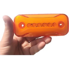 Resim 2 Adet Neon Ledli Mercekli Yan Dorse Lambası 12-24 Volt Turuncu 