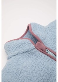 Resim DeFacto Kız Bebek 2'li Takım Pelüş Fermuarlı Dik Yaka Sweatshirt Beli Lastikli Alt D6706A524WNBE216 