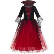 Resim Kızlar için Korku Kostümleri için Uygun, Rastgele Baskılar Göğüs ve Etek Üzerinde, V, Kızlar için Korku Kostümü, Kızlar için Vampir Kostümü, Kızlar için Prenses Elbisesi, Kızlar için Şenlik Elbisesi 