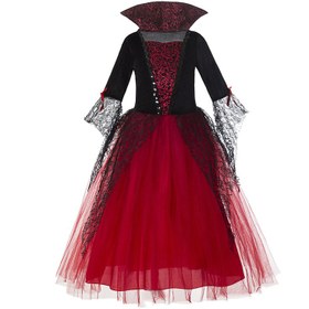 Resim Kızlar için Korku Kostümleri için Uygun, Rastgele Baskılar Göğüs ve Etek Üzerinde, V, Kızlar için Korku Kostümü, Kızlar için Vampir Kostümü, Kızlar için Prenses Elbisesi, Kızlar için Şenlik Elbisesi 