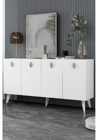 Resim 8209-32dd Kb150 Konsol, Tv Ünitesi Beyaz-gümüş Beyaz-gümüş 