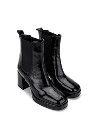 Resim Tamer Tanca Kadın Hakiki Deri Siyah Rugan Topuklu Bot 1078 2506-07 Bn Bot Sk24-25 Sıyah Rgn SiyahRugan 