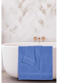 Resim 2 Li Banyo Havlu Takımı %100 Pamuklu Dry Mavi Çok Renkli 