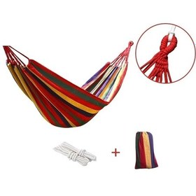 Resim Hamak 190 Cm Kamp Hamağı Piknik Hamağı Bahçe Balkon Outdoor Kamp Salıncak Kırmızı 
