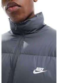 Resim Nike Clup Puffer Synthetic Fill Full Zip Loose Fit Men's Jacket Erkek Bol Kesim Suitici Mont Gri Fb7368-068 
