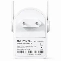 Resim Uniywell Wi-fi Repeater 300 Mbps Kablosuz Ağ Genişletici - Çift Antenli, Wps Destekli Sinyal Güçlendirici Menzil Arttırıcı 