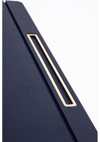Resim Turgut Office Deri Kapaklı Masa Sümeni Lacivet Gold Detaylı 50 x 35 CM 