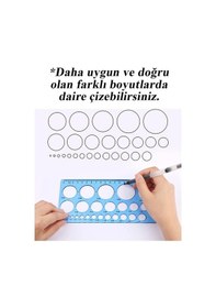 Resim Daire Şablonu Cetveli 1-36 MM 24 Cm Şeffaf 
