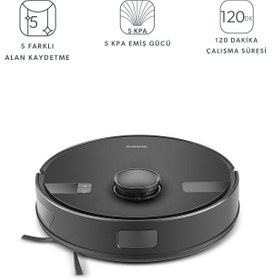 Resim HOMEND Alex Laser 1291H Moplu ve Haritalamalı 5 Kpa Robot Süpürge Siyah 2025 