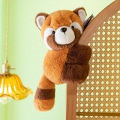 Resim 1 Adet Yumuşak Peluş Rakun Bileklik - Sevimli Kahverengi & Turuncu Çizgili Tasarım, Rahat Polyester Kumaş, Gençler ve Yetişkinler İçin Mükemmel Doğum Günü Hediyesi 
