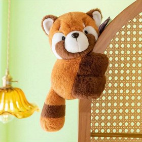 Resim 1 Adet Yumuşak Peluş Rakun Bileklik - Sevimli Kahverengi & Turuncu Çizgili Tasarım, Rahat Polyester Kumaş, Gençler ve Yetişkinler İçin Mükemmel Doğum Günü Hediyesi 